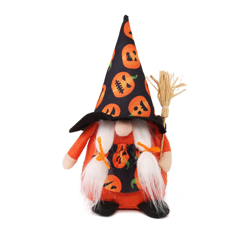Cute Faceless Witch Doll Halloween Tabletop Ornament