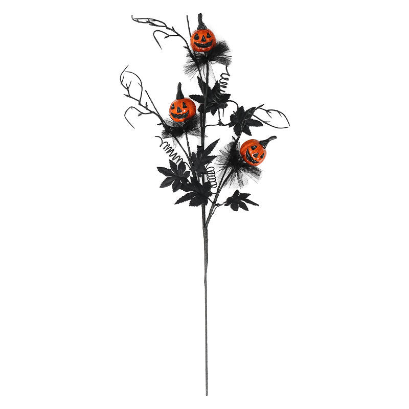 Black Scary Pumpkin Bouquet Halloween Party Floral Decor