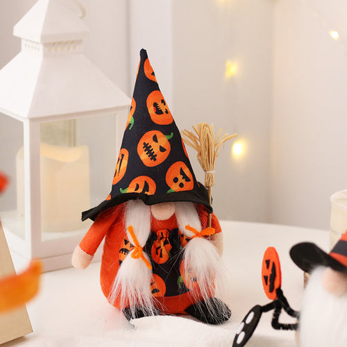 Cute Faceless Witch Doll Halloween Tabletop Ornament