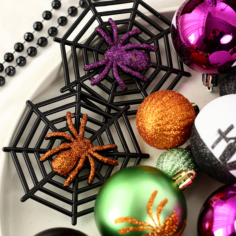 41-Piece Painted Skeleton Ball Decor Set Halloween Party Pendant