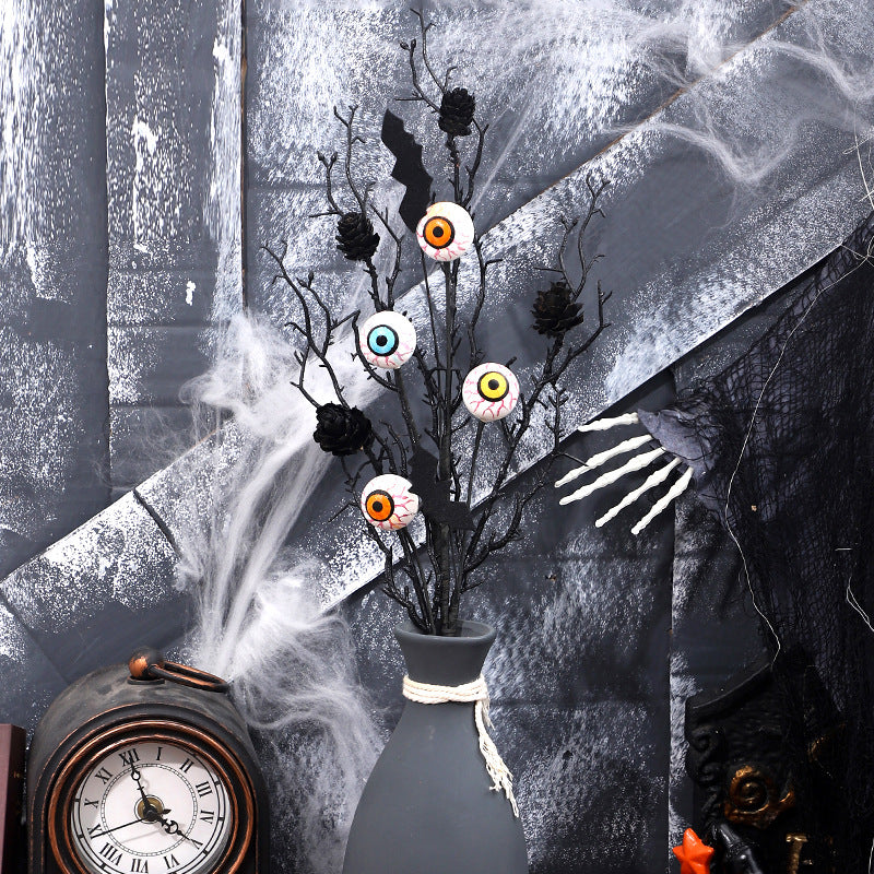 Maple Leaf Bat Pinecone Eyeball Twig Bouquet Halloween Home Accent
